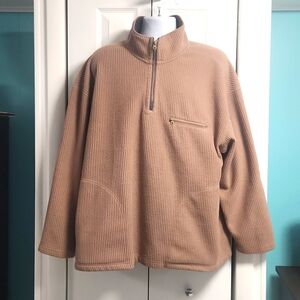 Men's Fieldmaster 1/4 Zip Sweater Jacket Tan XL